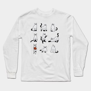 Ghost Cat Funny Halloween Long Sleeve T-Shirt